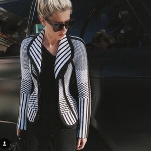 Ohne Titel Black and White Geometric Cardigan - Runway Piece